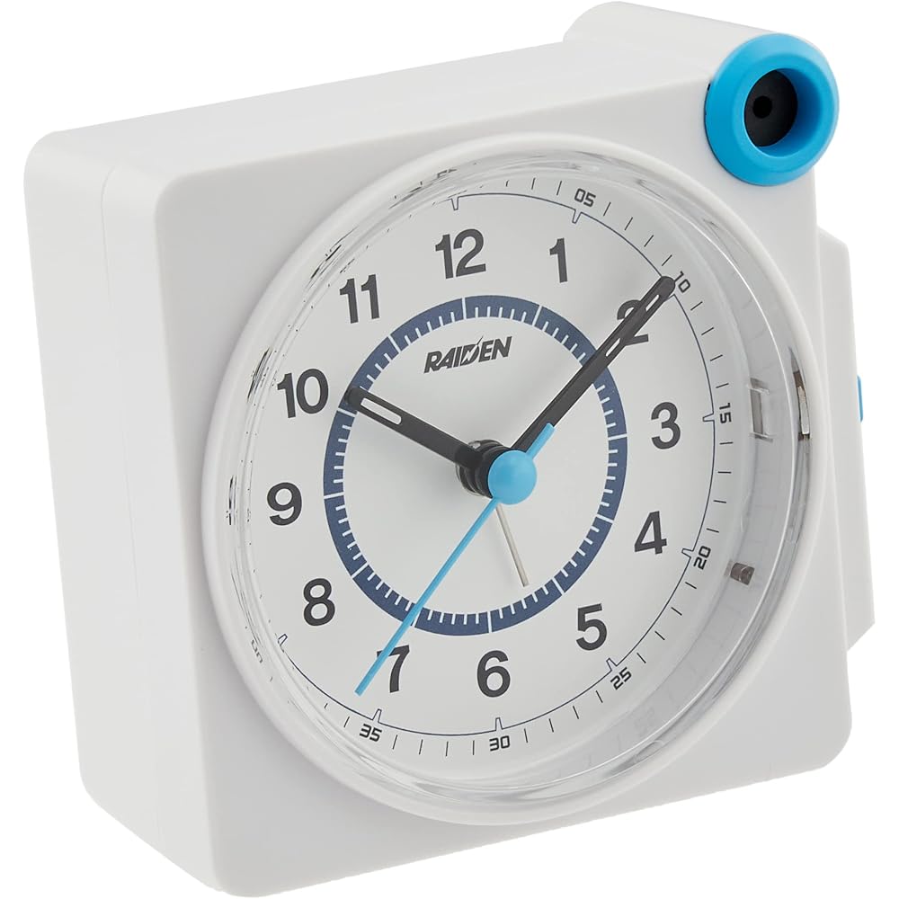 Seiko Clock PYXIS RAIDEN Analog Alarm Clock (Desk Clock) - Dimensions: 8.7 x 9.2 x 6 cm (NR448W)