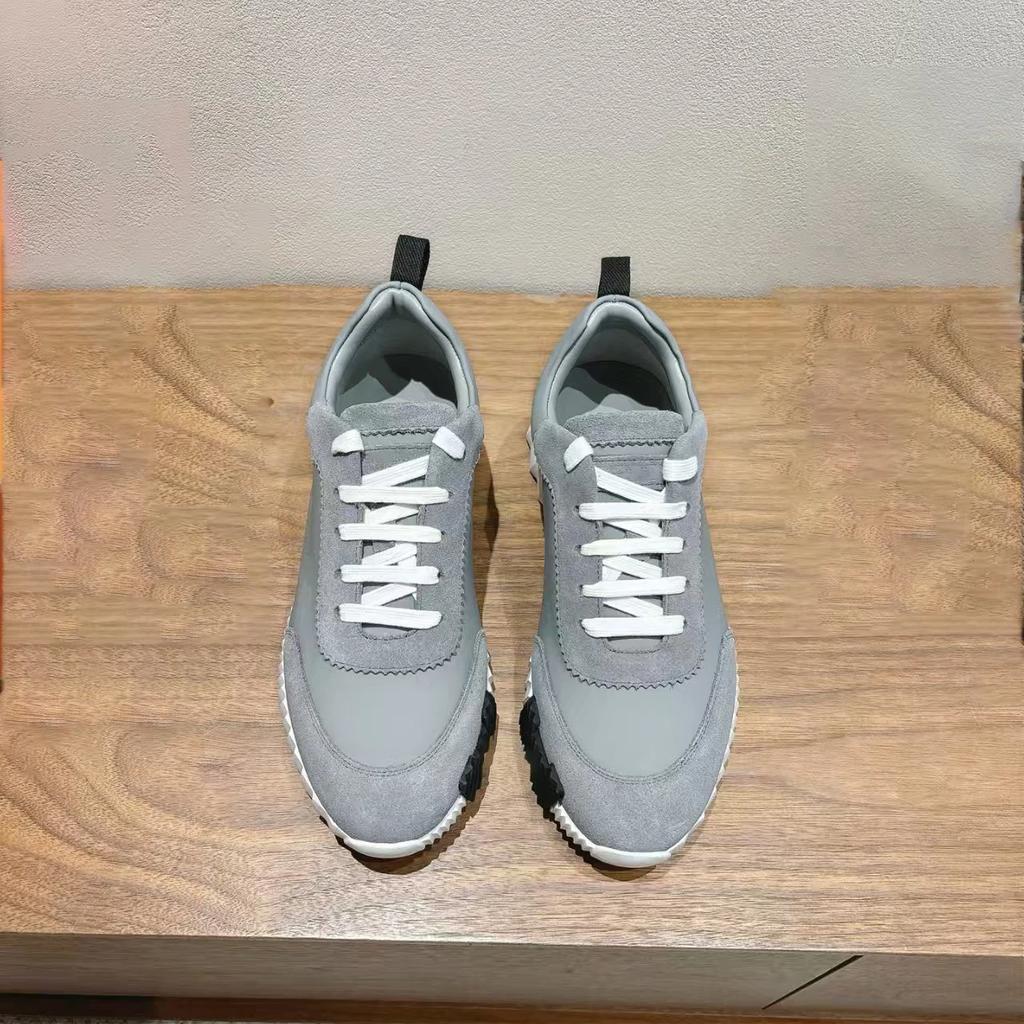 Leather Casual Men's and Women's Shoes with Laces, Mesh Surface, Breathable, Suitable for Running and Exercising, Lightweight