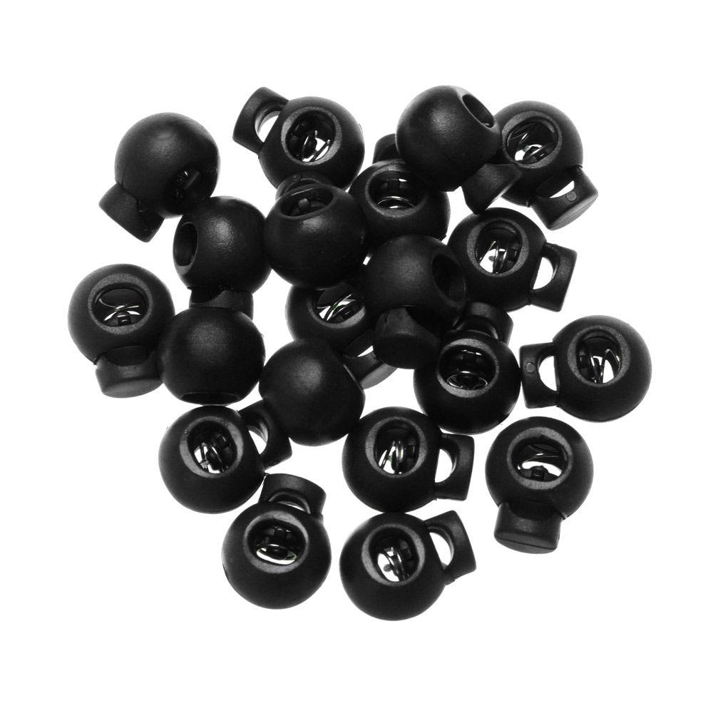 20pcs Multi-colors 6mm Hole DIY Cord Lock Bean Apparel Shoelace Toggle Clip Plastic Stopper