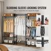 SucceBuy Robuster Kleiderständer Garderobenständer mit 4 Kleiderstangen 8 Ablageebenen Verstellbar Individueller Schrankständer Freistehender Kleiderschrank