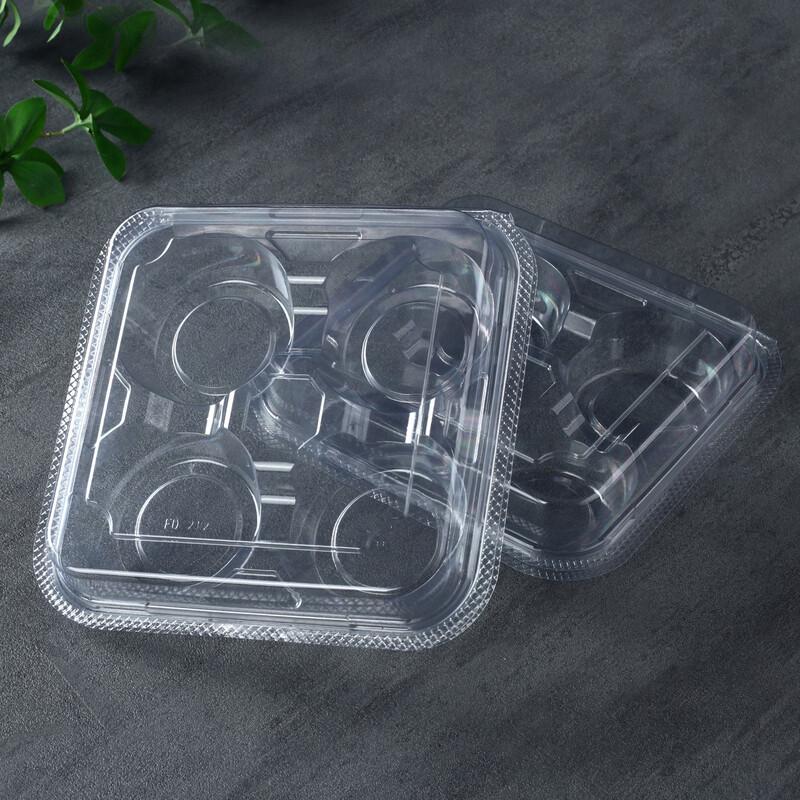 Одноразовые коробки для упаковки тарталеток на 4 ячейки