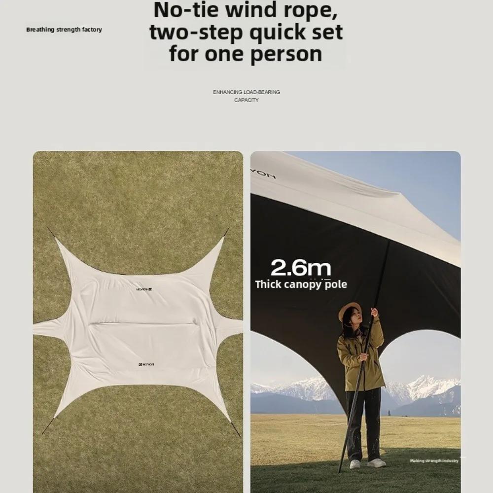 Outdoor Camping Blackout Hexagonal Canopy Tent Instant Pop-up Sunshade with Table and Chairs Easy To Set Up for Lazy Campers