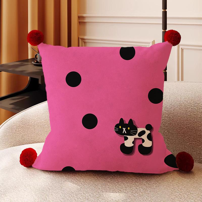 

Милая подушка-кошка, диван, гостиная, прикроватная спинка, подушка для офиса, наволочка, не включает наполнитель, мультяшная квадратная подушка 45X45cm