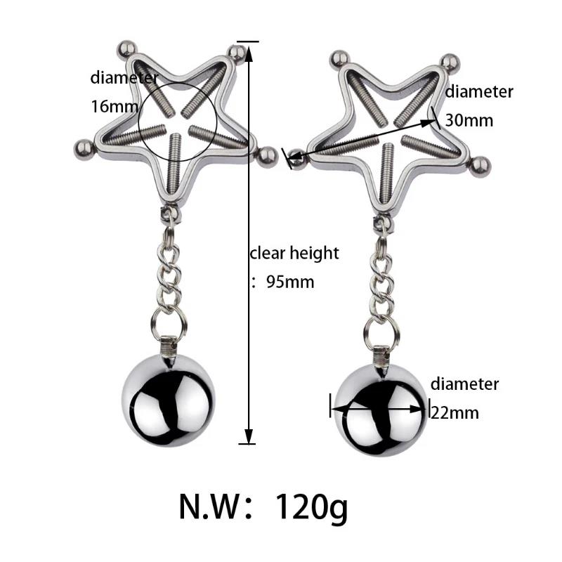 BDSM Bondage Sex Nipple Clamp Stainless Steel Breast Clamp Clips Metal Nipple Shaking Clamps Breast Clip Sex Slaves Sex Shop 18+
