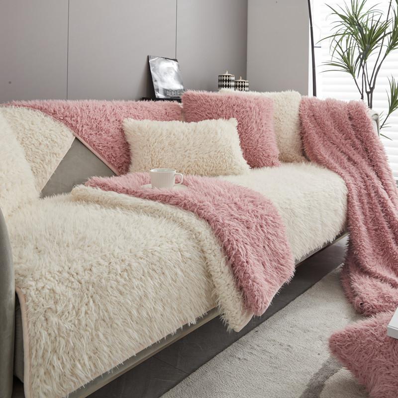 Осенне-зимняя утолщенная плюшевая диванная подушка, современная простая утолщенная нескользящая диванная подушка, полотенце, спинка, наволочка 70*70cm