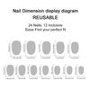 Short Oval White French Tip Removable Nail Art Patches