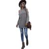 Vintage Fashion Elegant Casual Autumn Slim Solid Color Round Neck Knitted Bottoming Shirt Strapless Sweater Women