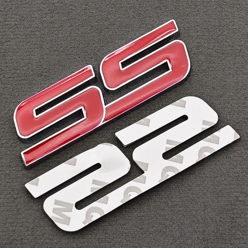 3D Metal Logo SS Car Body Sticker Rear Trunk Badge Front Grille Emblem For Chevrolet SS Camaro Cruze Equinox Blazer Accessoeies