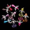 60 Pieces Mixed Silver Angel Butterfly Charms Pendants Faceted Beads