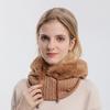 WTEMPO Ear Protection Windproof Casual Versatile Plush Pullover Hats Solid Color Women's Fleece Thick Inner Lining Knitted Mask Hats