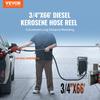 Fuel Hose Reel, 3/4" x 66', Extra Long Retractable Diesel Hose Reel, Heavy-Duty Carbon Steel Construction with Automatic Fuel Nozzle, NBR Rubber Hose