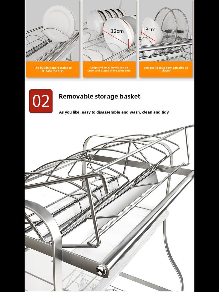 304 Stainless Steel Kitchen Bowl and Utensil Storage Rack