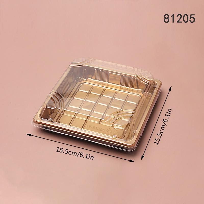 10 Pcs Disposable Sushi Box Home Takeaway Beef Lamb Sliced Salmon Covered Packaging Box Square Sushi Plate Meal Box Containers