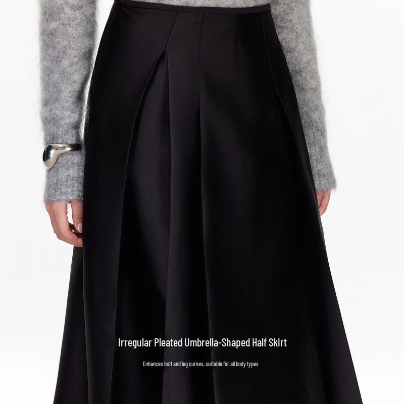 Veromoda Pleated A-Line Midi Skirt