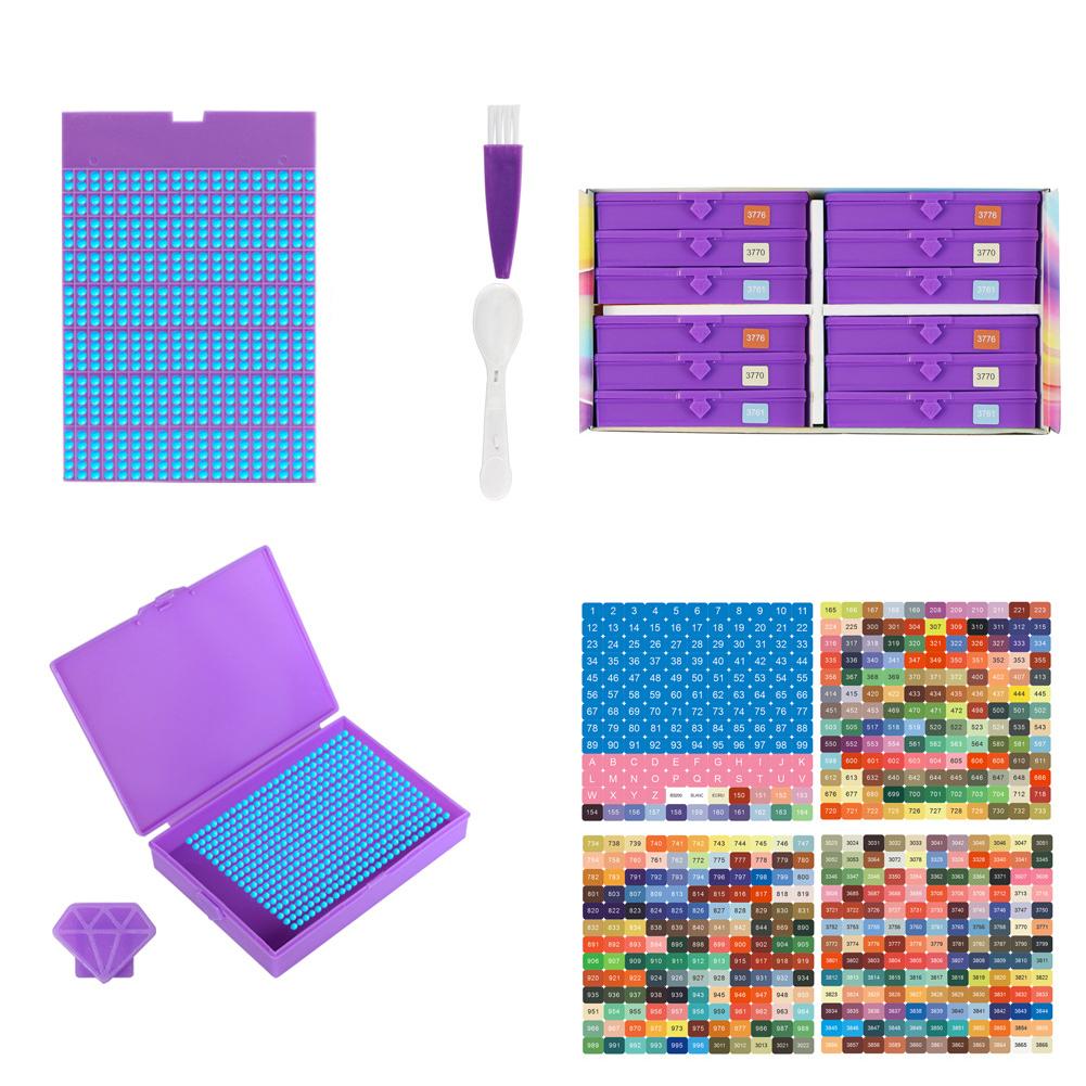 5D DIY Diamond Painting Tray with Spoon & Brush Diamond Painting Tool Tray Diamond Painting Storage Containers Trays for Adults