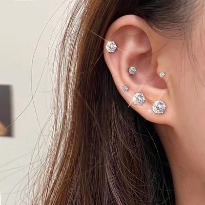 Mini Earrings for Women Series Korean Style Simple Zircon Diamond Fashion High-end Earrings