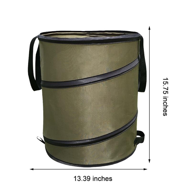 Collapsible Garden Waste Bag Oxford Cloth Bucket Reusable Container With 2 Carrying Handle For Garden Collecting Leaves 37.8 L