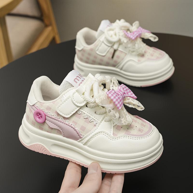 Platform Girls Shoes Children's Sports Shoes Medium and Older Children's Casual Shoes 2025 Autumn and Winter New Board Shoes Girls Tide Shoes