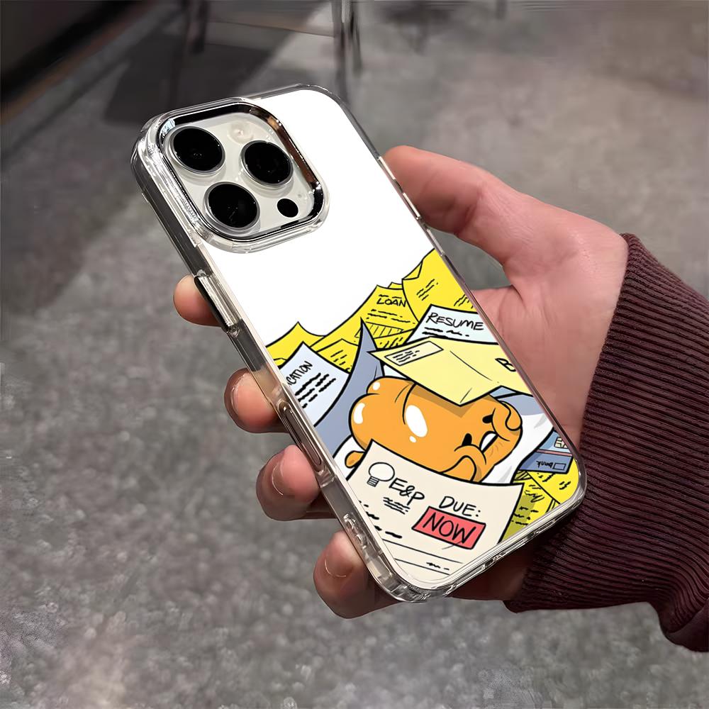G-Gudetama Egg Cute Phone Case For IPhone 17 Air 16 E 15 14 13 12 11 Plus Pro Max Electroplated Transparent Soft Shell