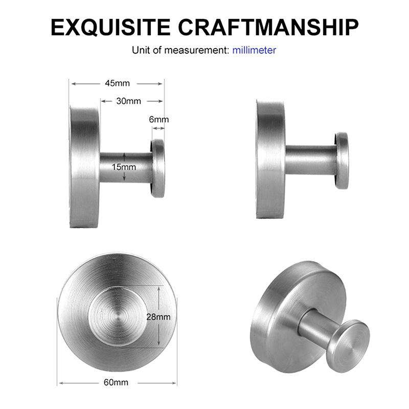 Stainless Steel Suction Cup Hook Waterproof Wall Mounted Hooks Punch-Free Kitchen Bathroom Wall Hanger For Towel Clothes