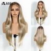 Noble Synthetic Lace Front Wig  28“ Highlight Honey Straight Bob Wig Cosplay Wigs For Women Lace Wig Lace Front Wig Synthetic