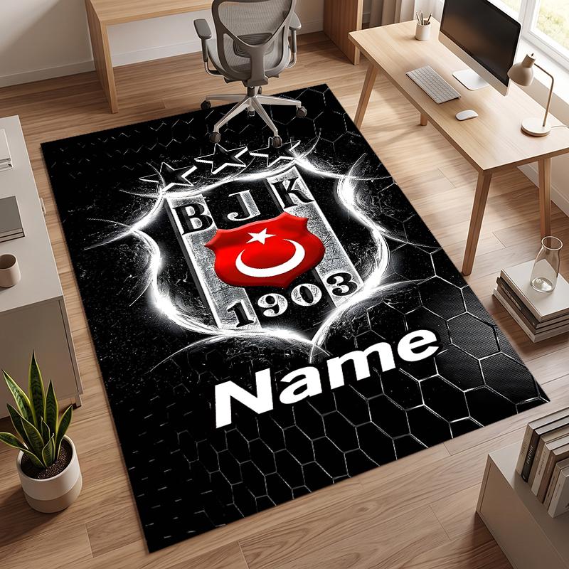 BJK FC (1) Personalized name Office Carpet Stylish Decor for Living Room Bedroom Kitchen