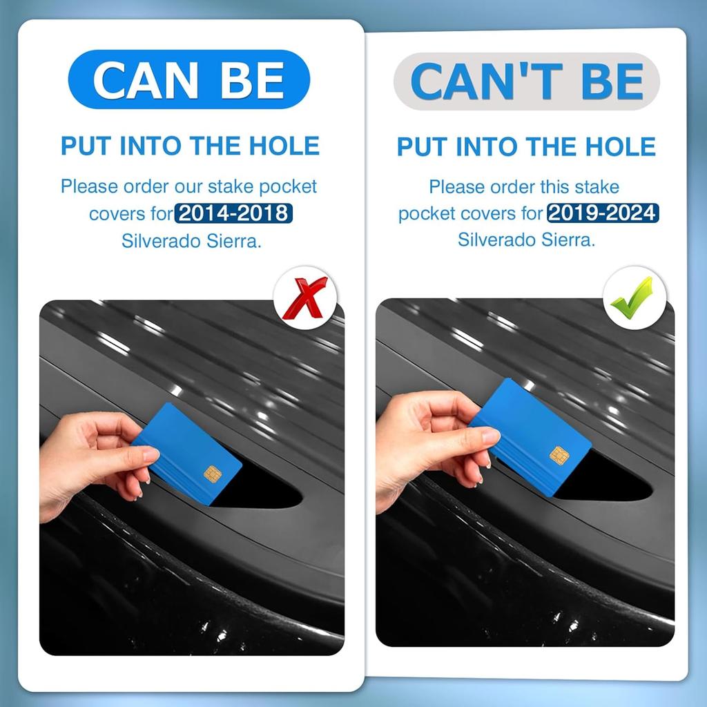 Shademax Stake Pocket Covers  Fit For -2024 2025 2026 GMC Sierra And Chevy Silverado Accessories Truck Bed Rail Hole Plugs Stake Pocket Caps Cover