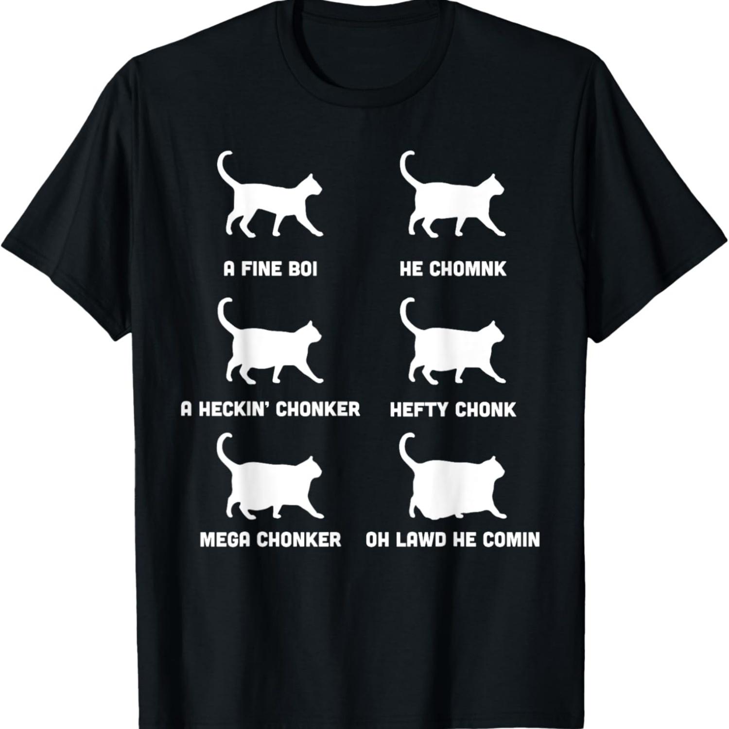 Funny Cats Meme, Chonk Cat Chart T-Shirt S