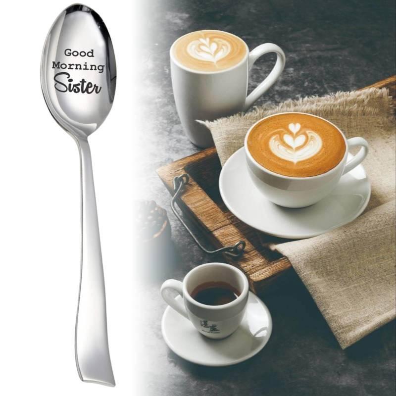 Sister Morning Good Spoons Christmas Gifts Lovers Coffee Scoop Kitchen Xmas