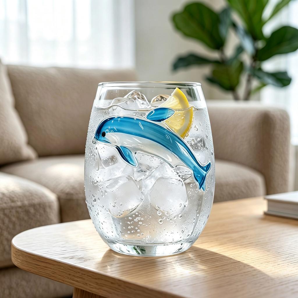 Ensemble de 8 Verres en Verre avec Motifs d'Animaux en 3D - Boîte Cadeau 12 Couleurs pour Fêtes et Usage Quotidien