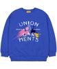 UNION GARMENTS [Fleece-Lined] Painted Oversized Sweatshirt Blue