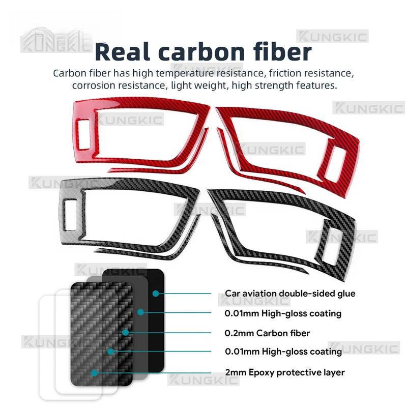 Real Soft Carbon Fiber Sticker For Toyota Alphard 2015-2018 2019 2020 2021 2022 2023 RHD Car Center Console Side Air Outlet Trim.
