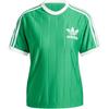 adidas Originals Logo Stampa Lettere Color Block a Righe Girocollo Manica Corta T-Shirt Donna T-Shirt Verde IY7227