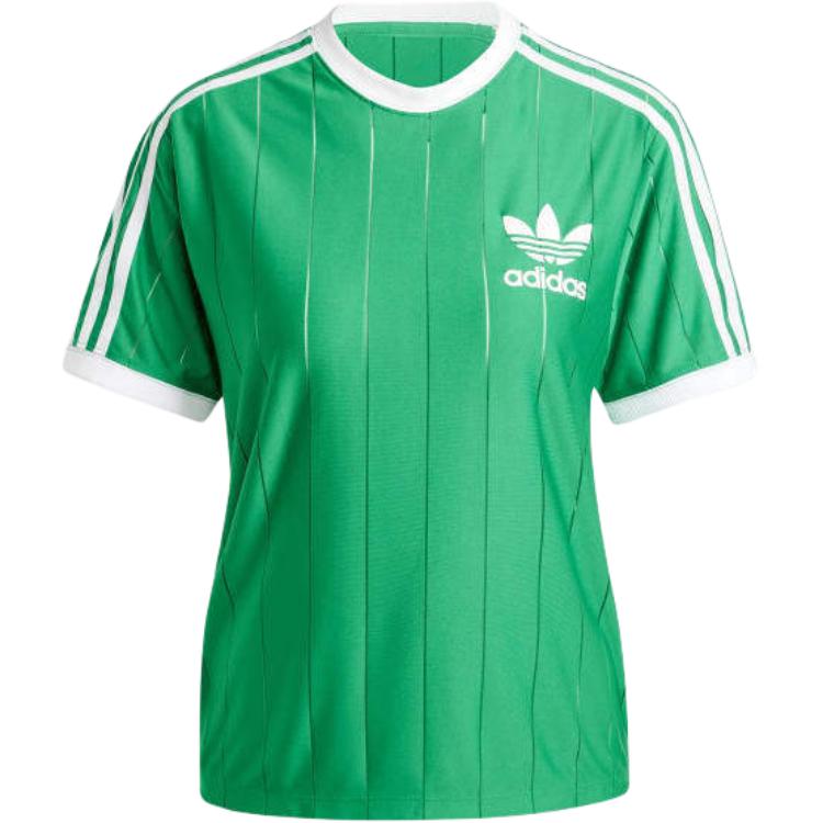 

Adidas Originals Adicolor 3 Stripes Pinstripe Tee Unisex White Loose Fit Recycled Polyester Ribbed Crew Neck Short Sleeve IY7227 XS