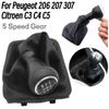5-Gang-Schaltknauf für Peugeot 207 307 406 Citroen C3 C4 C5 XSARA Schalthebel-Gamaschen-Kofferraumabdeckung Neues Autozubehör