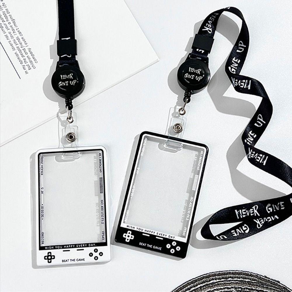 1Pcs Kpop Card Holder Korean Fashion Display Student Card Protector Transparent with String Photocard Holder for Kids Idol