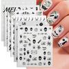 Ghost Manicure Decal 6 Sheets Halloween Glow-in-the-dark Nail Sticker, Spooky Pumpkin Skull Party Art Decor Decal, DIY Decoration Favors for