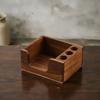 Solid Wood Desk Organizer Pen Holder Stationery Storage Box  for Office Study Home