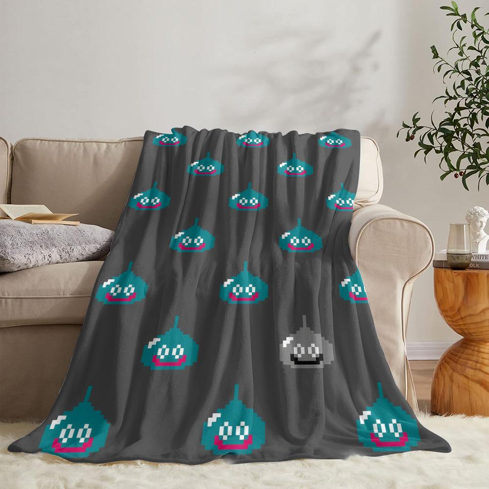 GUOYU Blanket DDragon Quest Slimes Throw Soft Flannel Throw Summer Blanket Lightweight Cozy Nap Blanket for Sofa Bed Travel