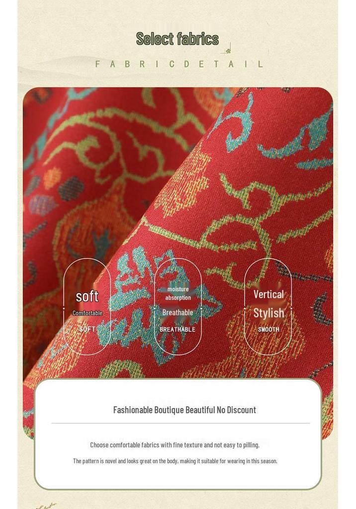 2026 Frühjahr/Herbst Damen Rote Jacquard-Weste mit Froschknöpfen - Ärmellose Oberbekleidung im Chinesischen Nationalstil
