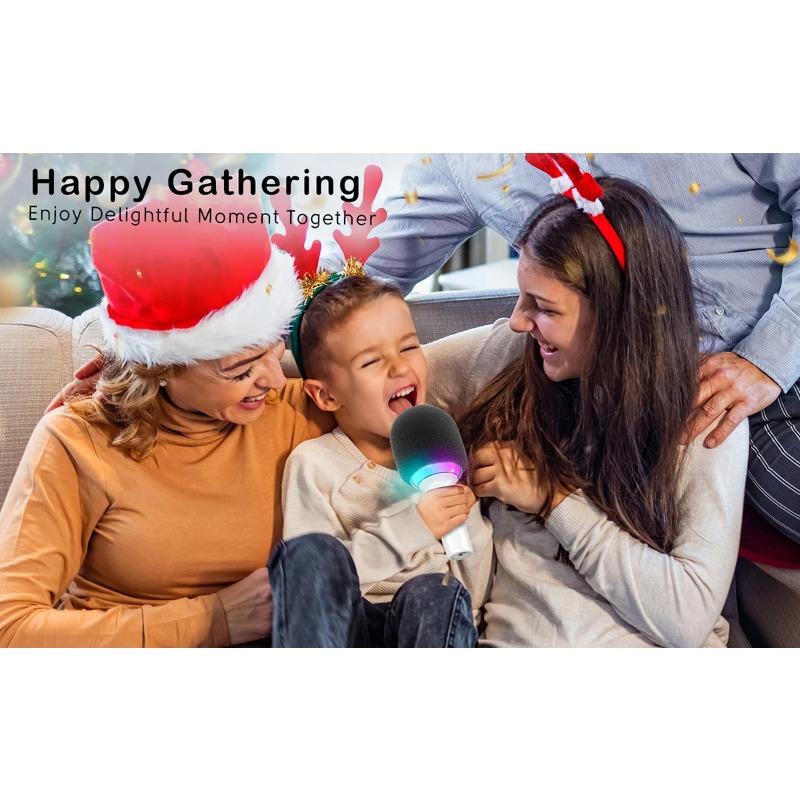 Karaoke Microphone Wireless Bluetooth-compatible Handheld Mic with Built-in Speaker,Portable Singing Microphone for Party