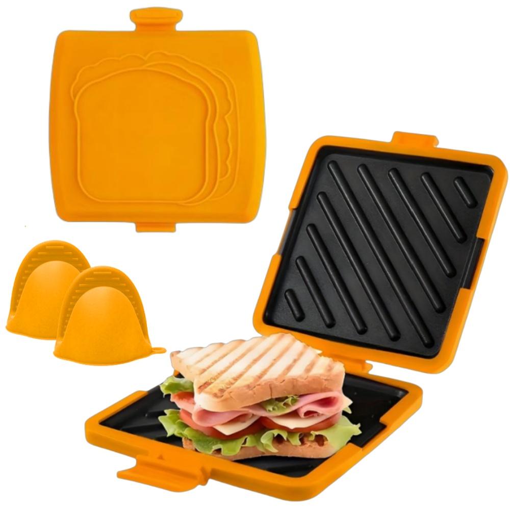 Microwave Sandwich Maker Oven Toaster for Quick Breakfast Bread Steak Sausages Baking Tray Food Grade Kitchen Toast Grilling Pan