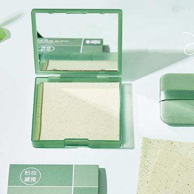 100 fogli di carta assorbente per il viso portatile con custodia a specchio Beauty Woman Facial Care Paper assorbe il grasso del viso Beauty