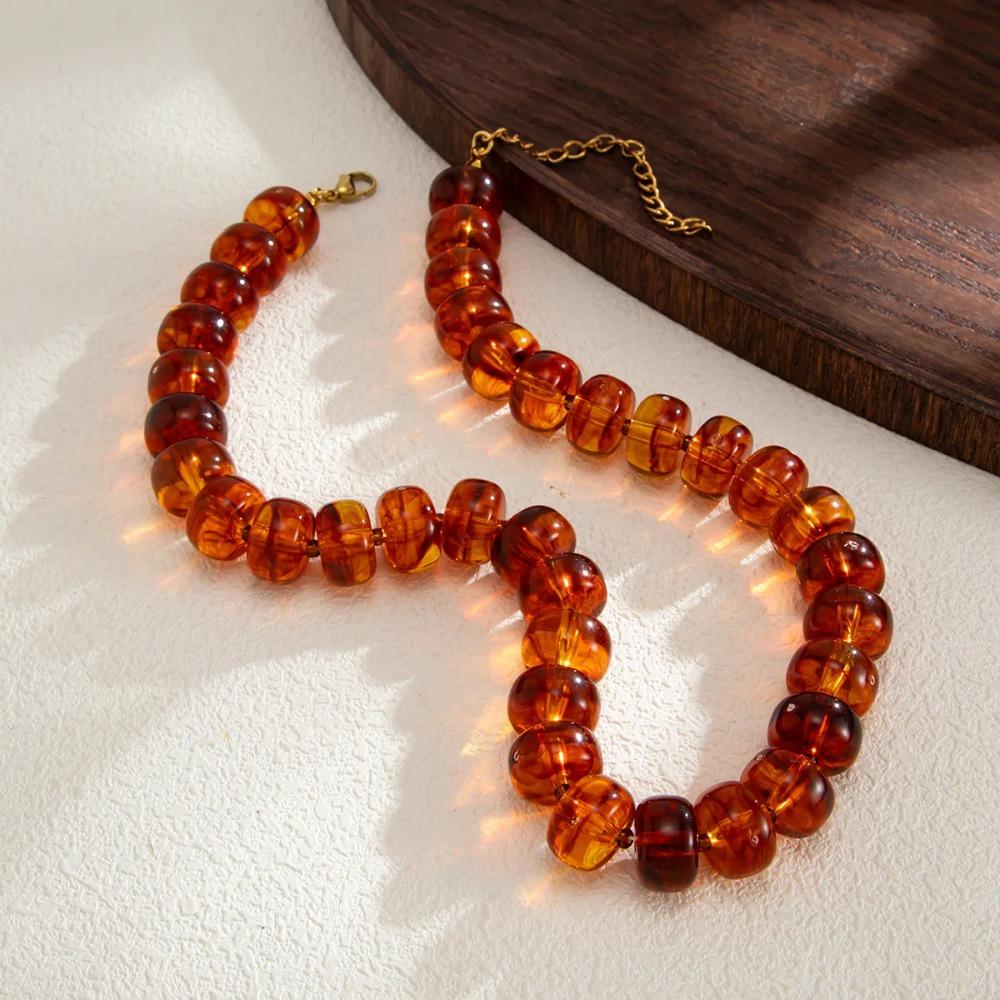 14 Colors Bohemian Colorful Acrylic Beads Choker Necklace for Women Fashion Resin Statement Necklaces Summer Beach Jewelry
