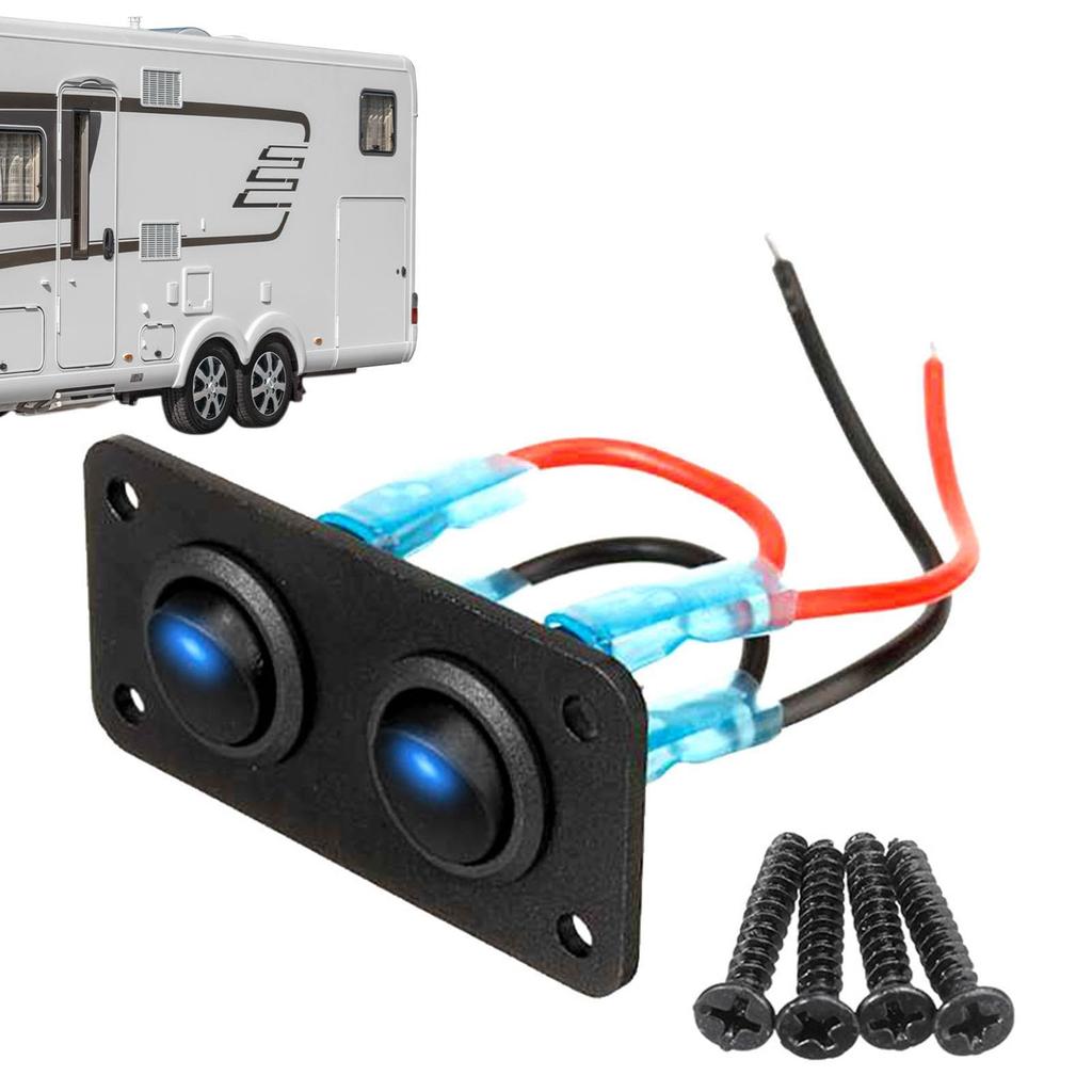 Mahnerop Marine Switch Panel | Cat Eye Design/OFF Switch Pod, DC12-24 Multifunction RV Panel,16A