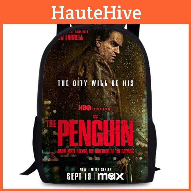 Penguin Backpack The Oxford Fabric School Bag Breathable Cushioned Straps Kids