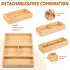 3-pack Lådor Organiserare Set Ren Bambu Skrivbordslåda Avdelare Badrum Smink Förvaringslåda Köksorganisator