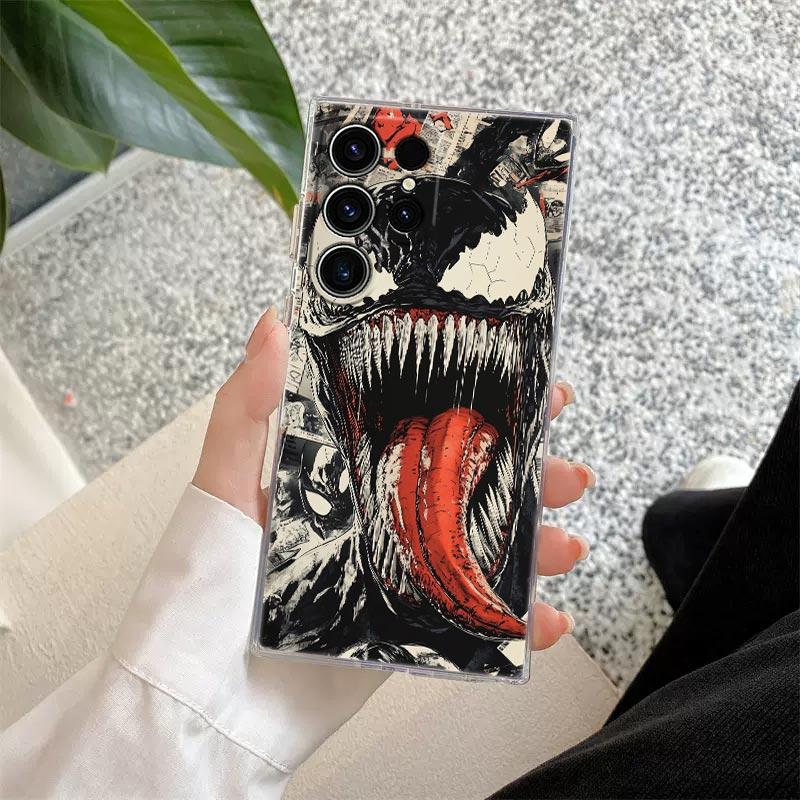Marvel Venom Comics Transparent Case For Samsung Galaxy S26 S25 Ultra S24 S22 S26 Plus S20 S23 S21 S25 FE 5G Silicon Clear Cover