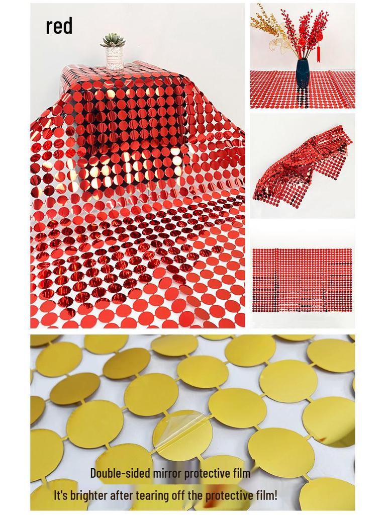 Radiant Sparkling Circular Sequin Mirror Curtain Wall for Wedding and Party Decor