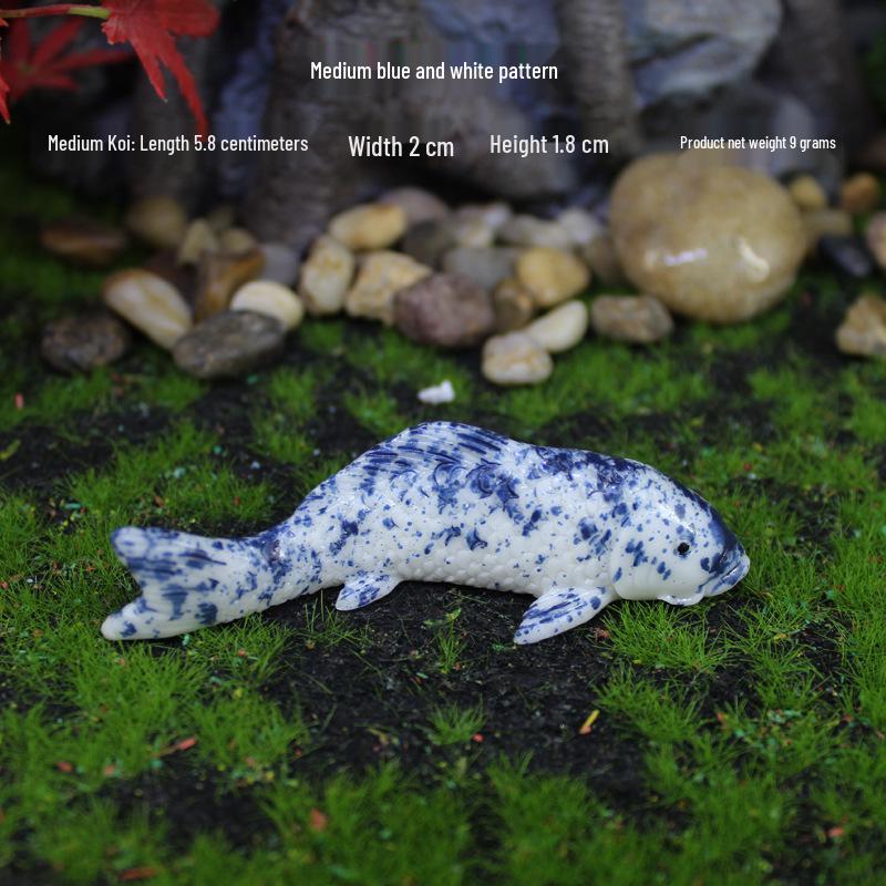 Realistic Koi Fish Micro Landscape Aquarium Ornament Resin Figurines